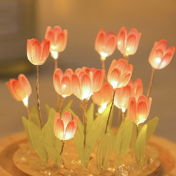 Veilleuse tulipe faite à la main, paquet de matériel de bricolage, lampe d'ambiance de bureau, ornements, cadeau d'anniversaire